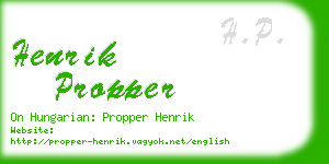 henrik propper business card